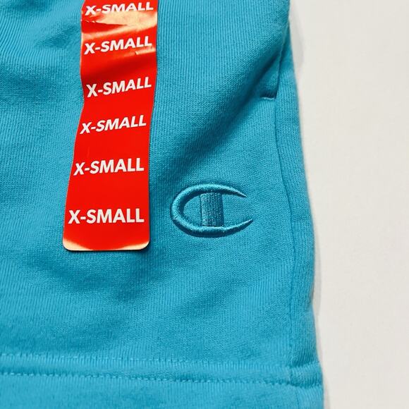 Champion Women's X-Small Shorts French Terry Shorts Athleticwear Teal Green - Picture 3 of 5